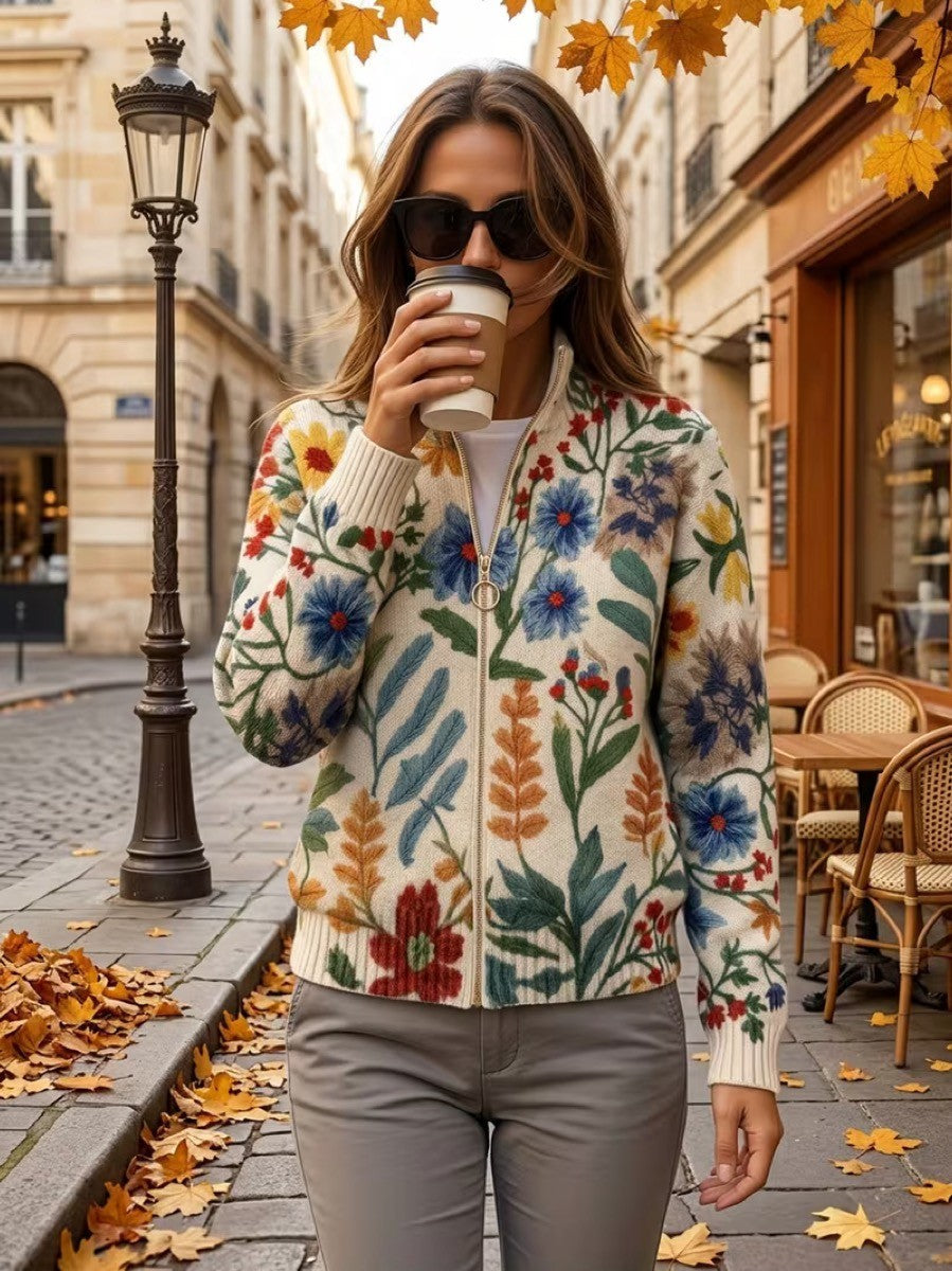 Tabitha™ | Floral Garden Zip Cardigan