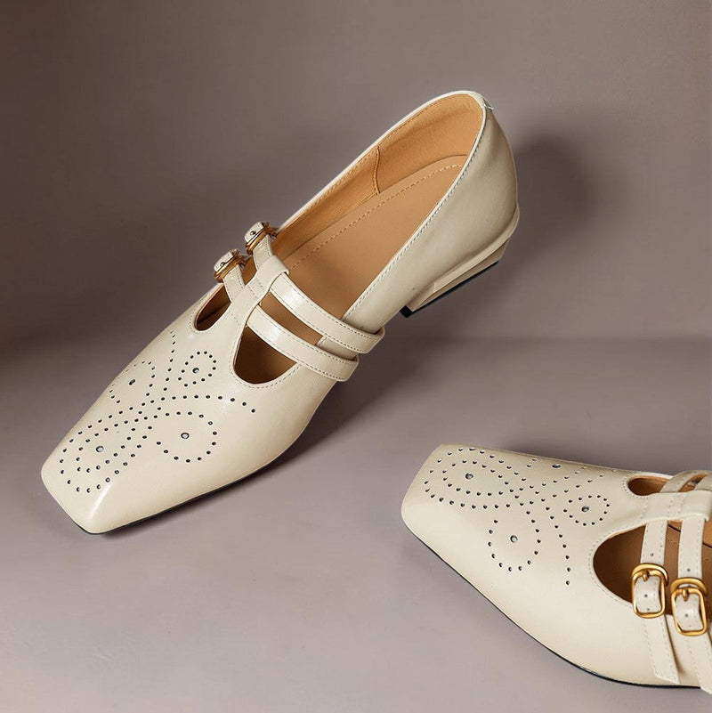 OONAGH | Brogued Dual-Strap Mary Jane Pumps