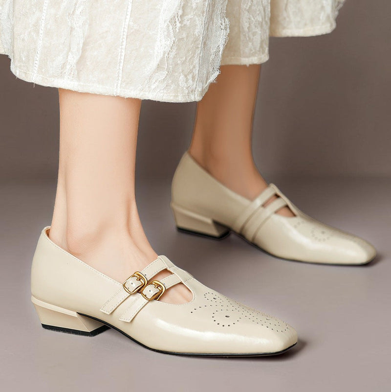 OONAGH | Brogued Dual-Strap Mary Jane Pumps