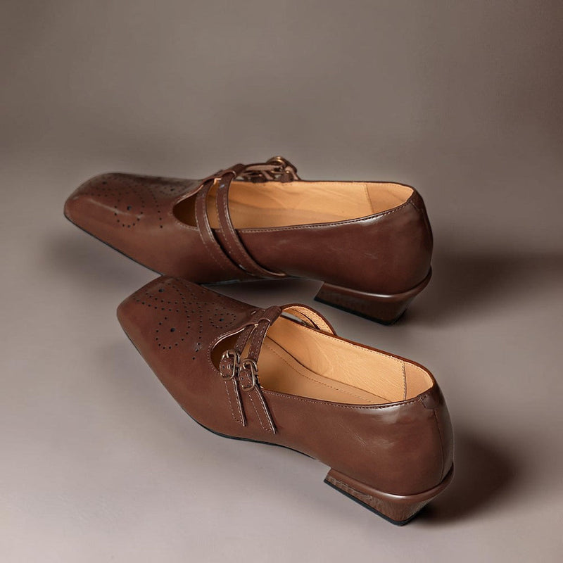 OONAGH | Brogued Dual-Strap Mary Jane Pumps