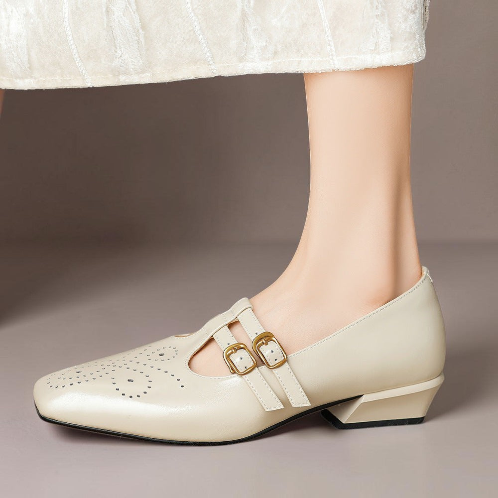 OONAGH | Brogued Dual-Strap Mary Jane Pumps