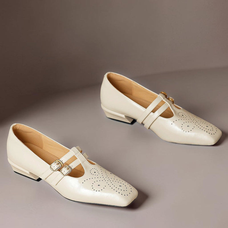 OONAGH | Brogued Dual-Strap Mary Jane Pumps