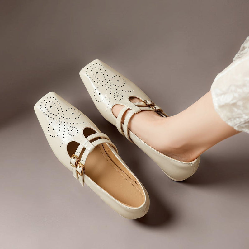 OONAGH | Brogued Dual-Strap Mary Jane Pumps