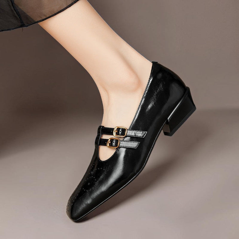 OONAGH | Brogued Dual-Strap Mary Jane Pumps