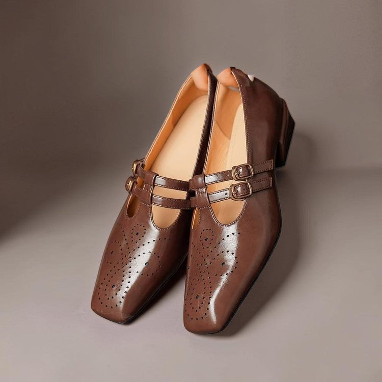 OONAGH | Brogued Dual-Strap Mary Jane Pumps