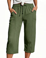Pippa | Drawstring Waist Wide-Leg Cropped Trousers