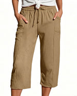 Pippa | Drawstring Waist Wide-Leg Cropped Trousers