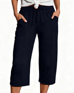 Pippa | Drawstring Waist Wide-Leg Cropped Trousers