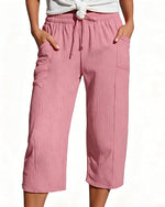 Pippa | Drawstring Waist Wide-Leg Cropped Trousers